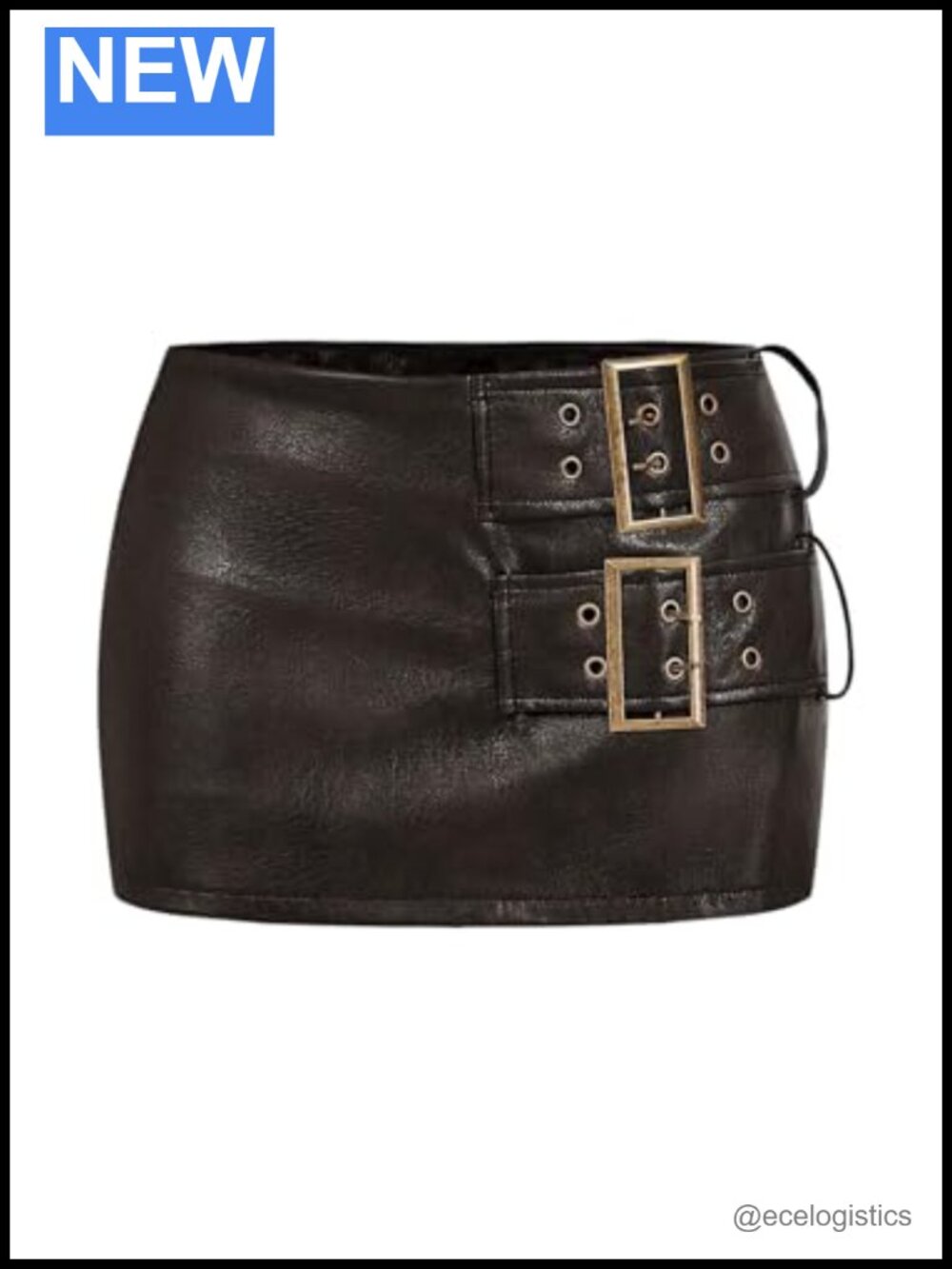 PU Leather Mini Skirt Low Rise Bodycon Skort with Shorts Underneath